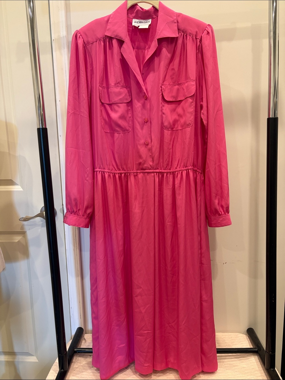 Vintage 1980s Andrea Gayle, size 10 dress, pink
